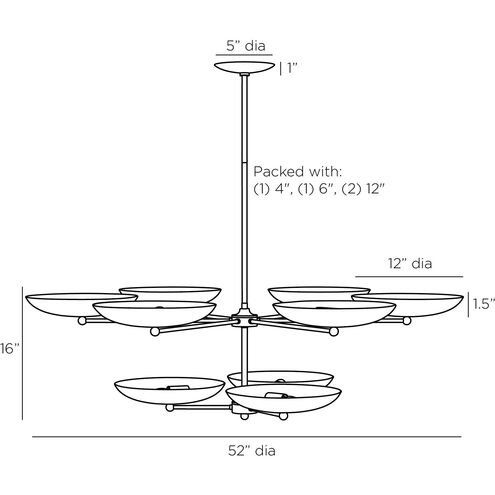 Griffith 9 Light 52 inch Bronze Two Tiered Chandelier Ceiling Light