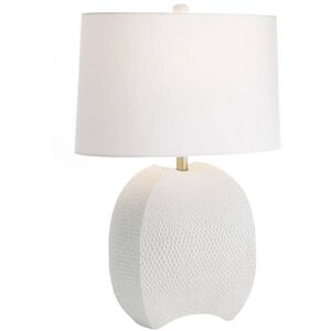 Fairbanks 26.5 inch 150.00 watt White and Antique Brass Lamp Portable Light