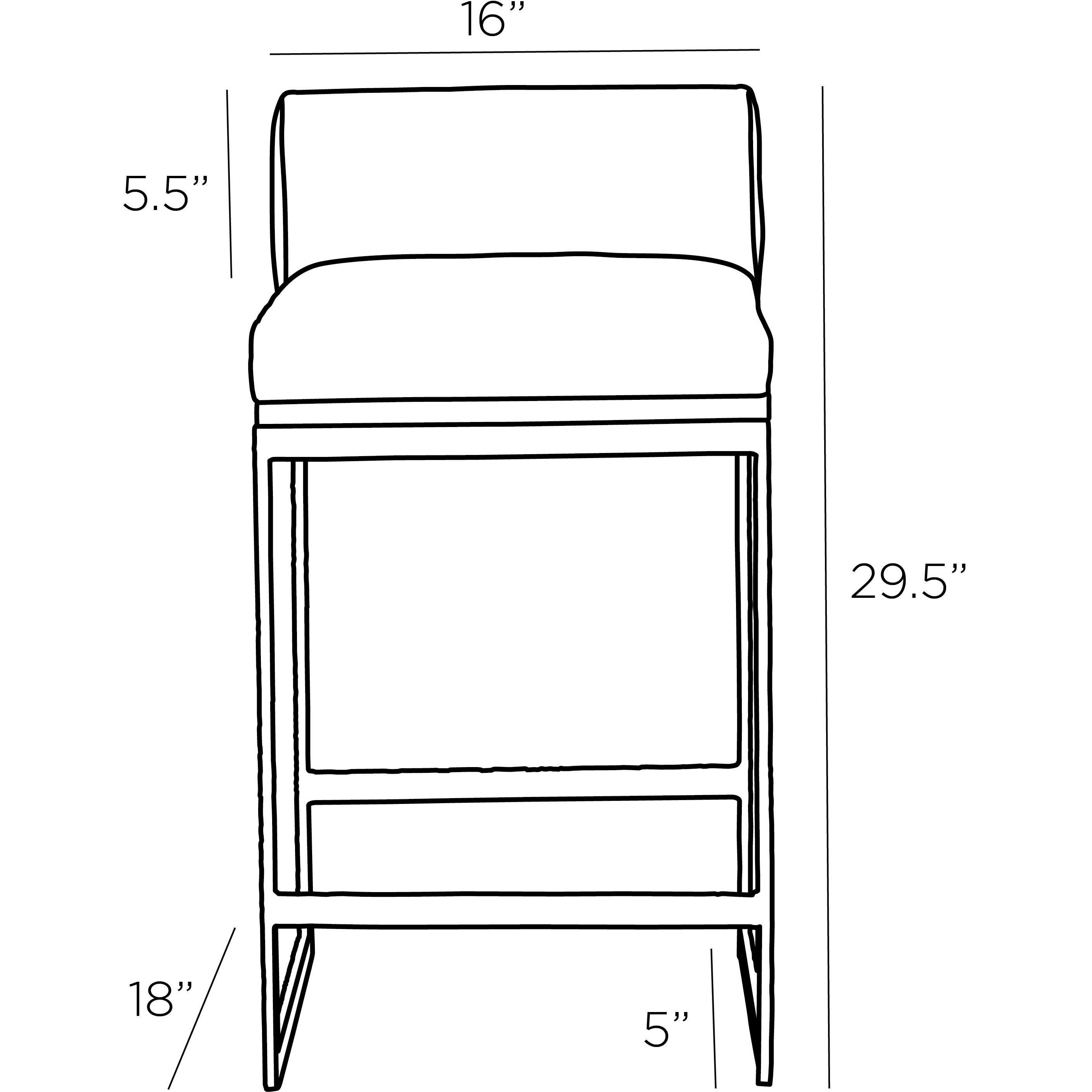 Marmont 29.5 inch Graphite Counter Stool