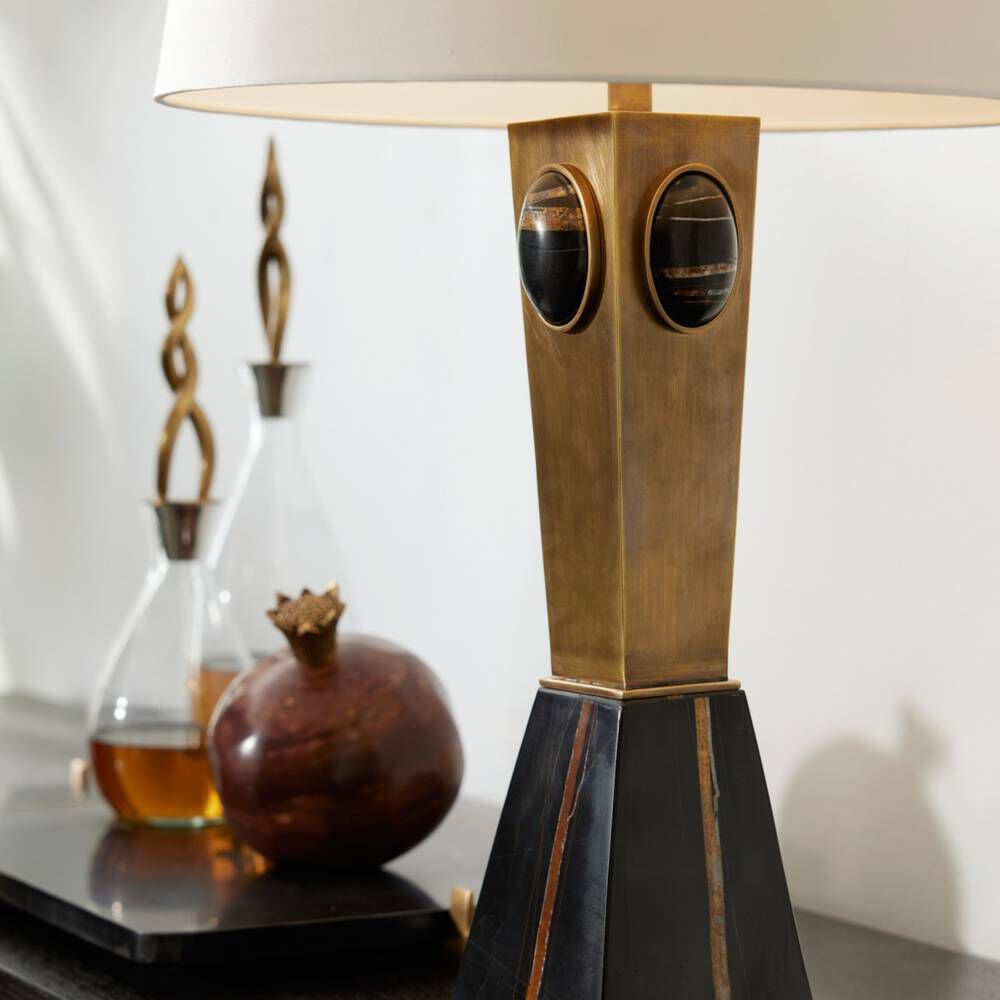 Cairo 150.00 watt Antique Brass Table Lamp Portable Light