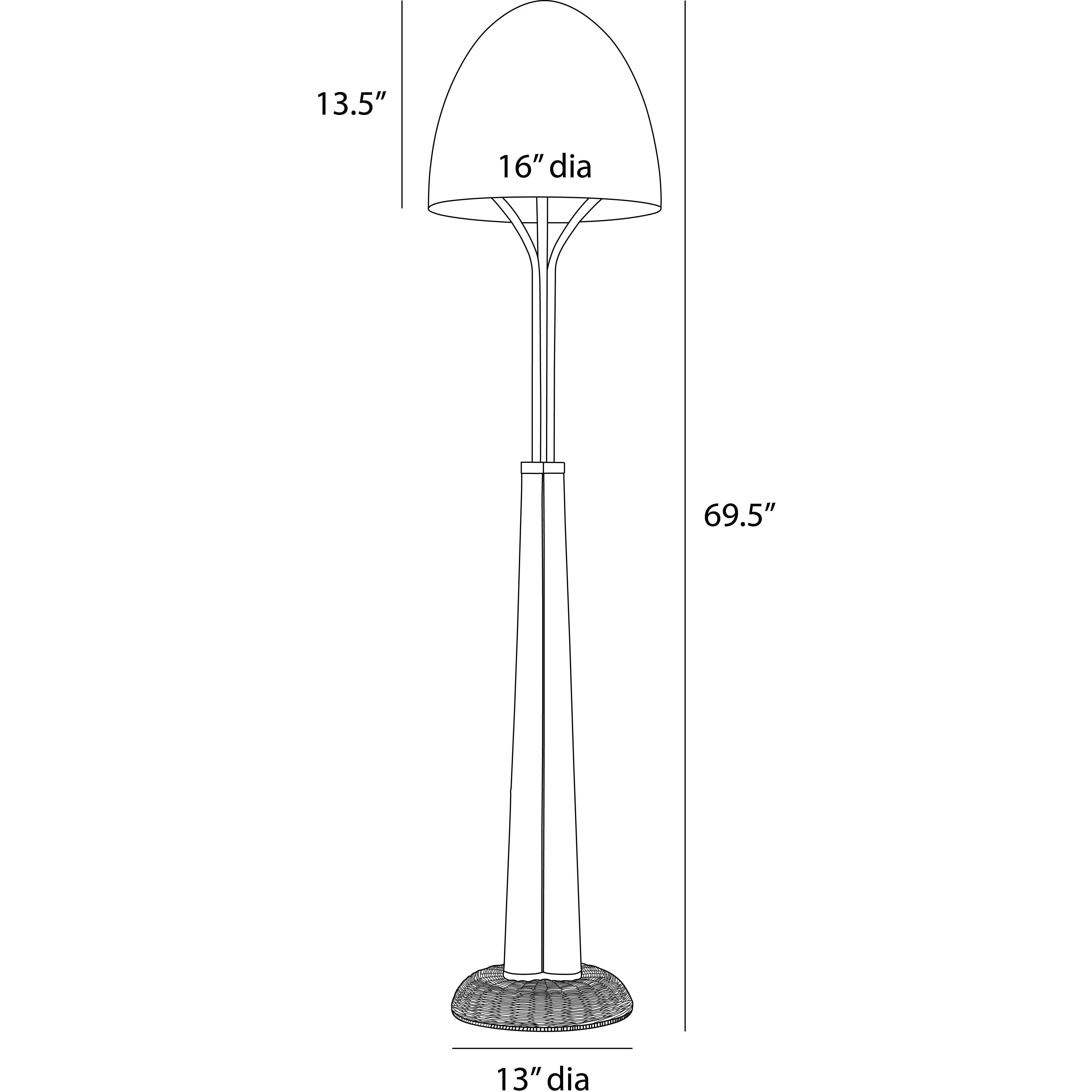 Italia 69.5 inch 100.00 watt Natural Rattan and English Bronze Floor Lamp Portable Light