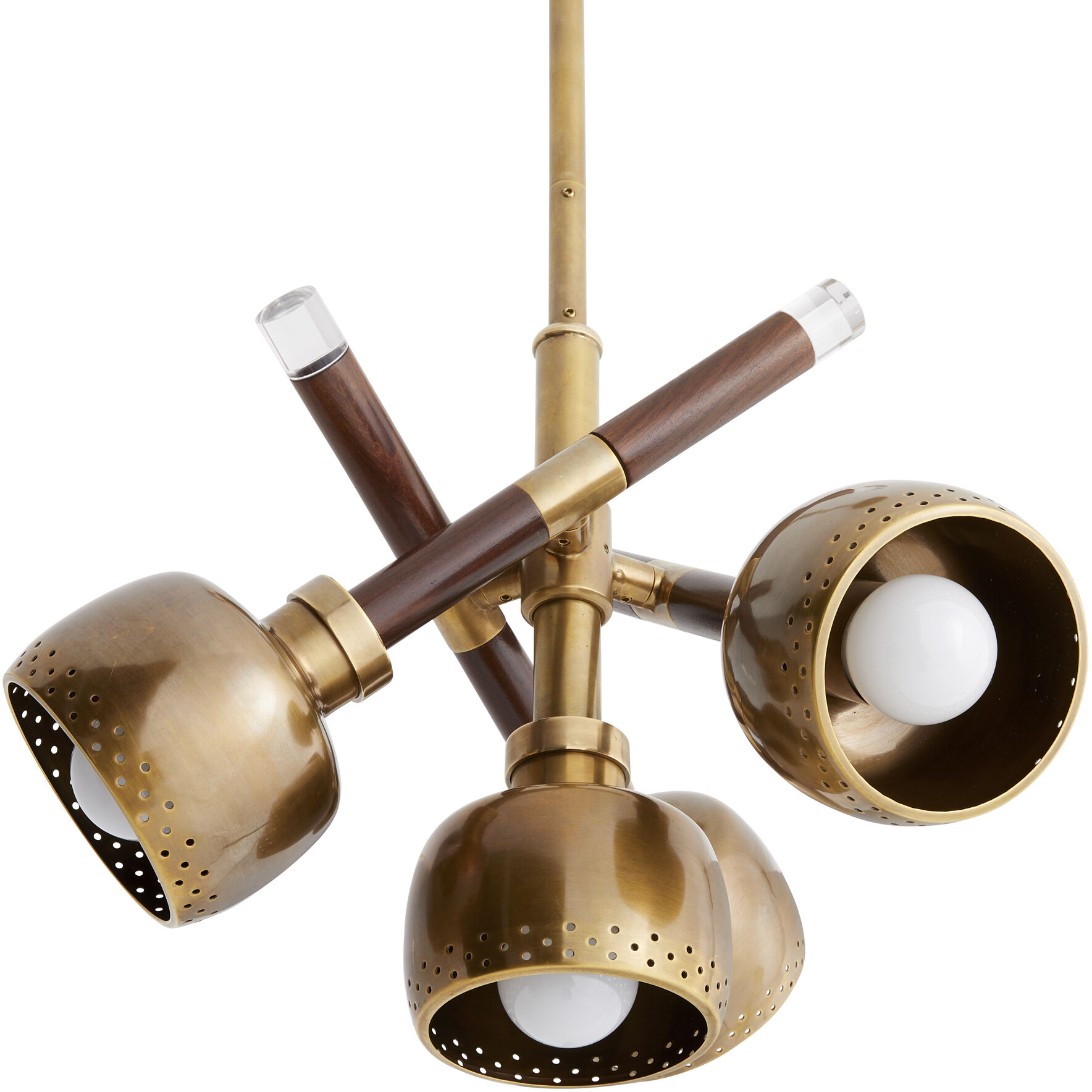 Pavo 4 Light 15 inch Dark Walnut and Vintage Brass Pendant Ceiling Light, Large