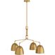 Worth 4 Light 40.5 inch Vintage Brass Chandelier Ceiling Light