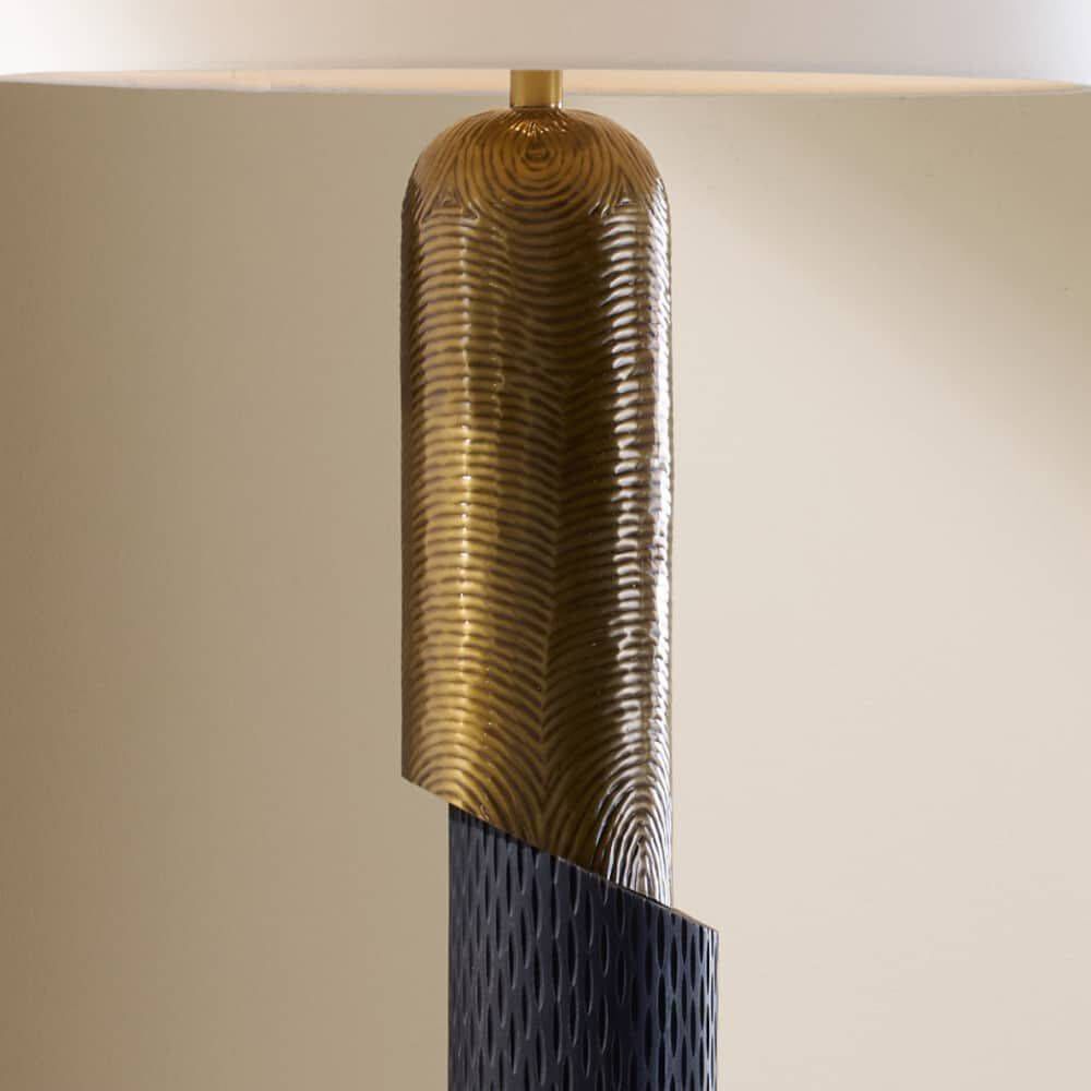 Hartford 70.5 inch 150.00 watt Black and Antique Brass with Blackened Iron Floor Lamp Portable Light