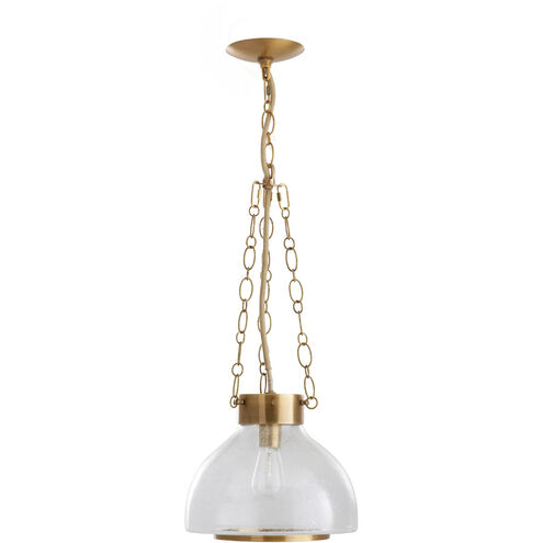 Lewis 1 Light 12 inch Clear and Antique Brass Pendant Ceiling Light