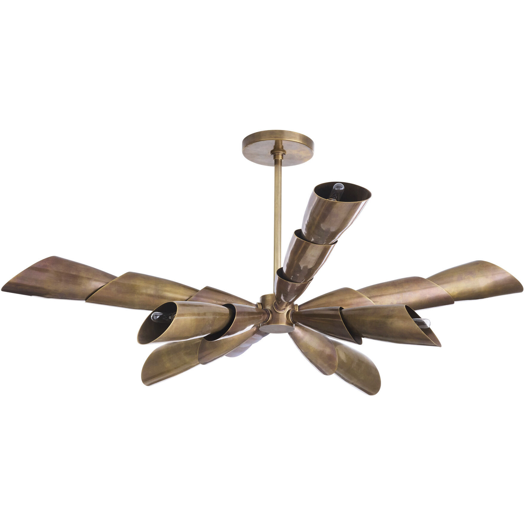 Morgan 8 Light 43.5 inch Vintage Brass Semi Flush Mount Ceiling Light