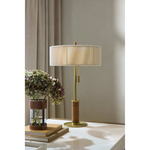 Middlebury 24.5 inch 4.00 watt Brown and Antique Brass Desk Lamp Portable Light