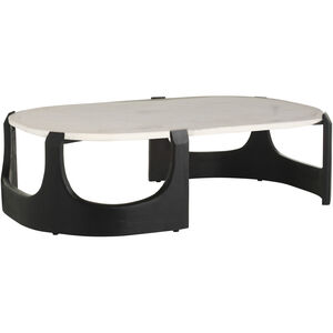 Lorena 58 X 16.5 inch White and Ebony Coffee Table