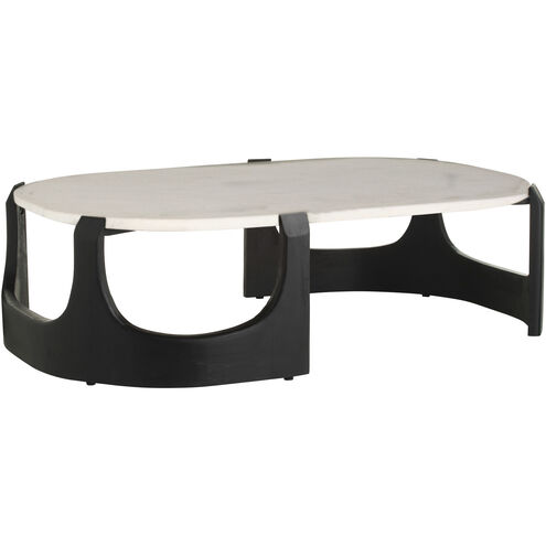 Lorena 58 X 16.5 inch White and Ebony Coffee Table