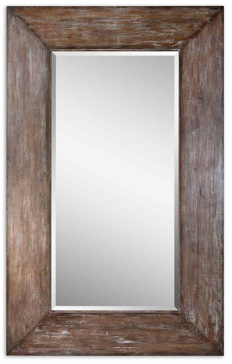 Langford 80.5 X 50.5 inch Antiqued Hickory Undertones Wall Mirror