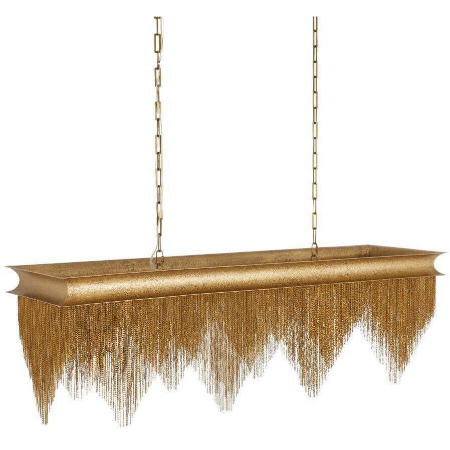 Heiress 6 Light 48 inch Antique Brass Linear Chandelier Ceiling Light