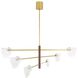 Hockless 6 Light 52 inch Antique Brass and Walnut Chandelier Ceiling Light