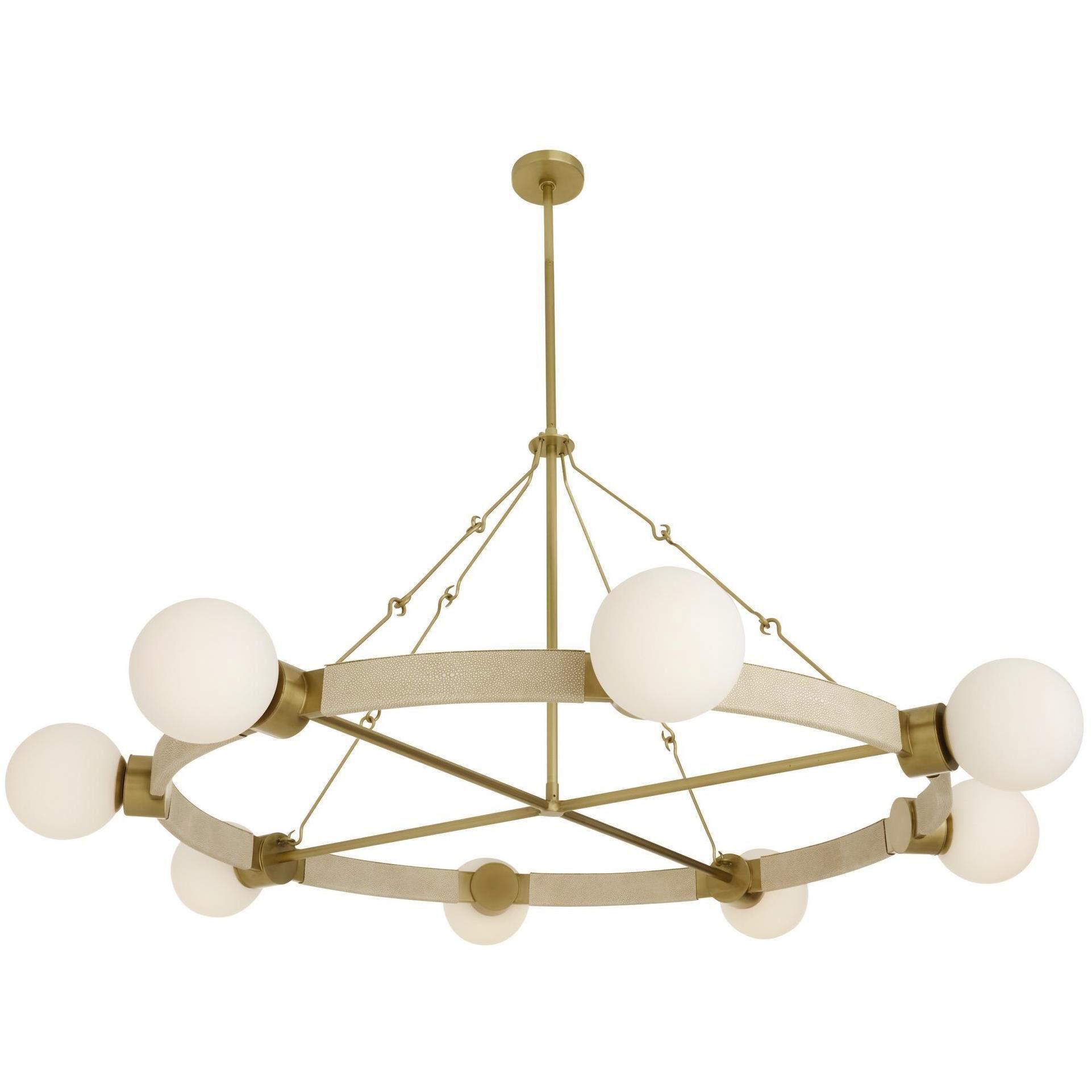 Liberty 8 Light 55.5 inch Ivory with Antique Brass Chandelier Ceiling Light