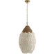 Orla 1 Light 18 inch Natural and Antique Brass Pendant Ceiling Light