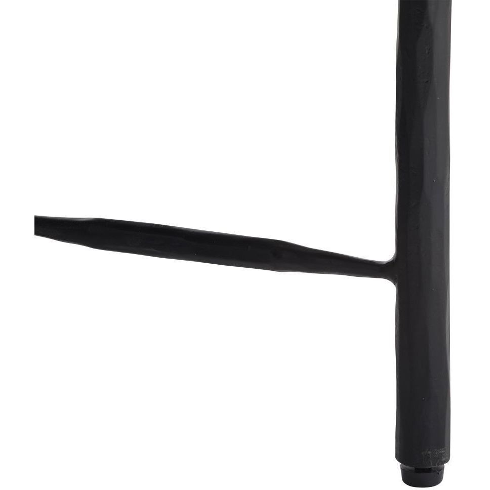 Enito 48 inch Smoke Oak Wood and Blackened Iron Entry Table