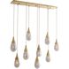 Giselle 9 Light 51 inch Antique Brass Linear Multi-Port Chandelier Ceiling Light