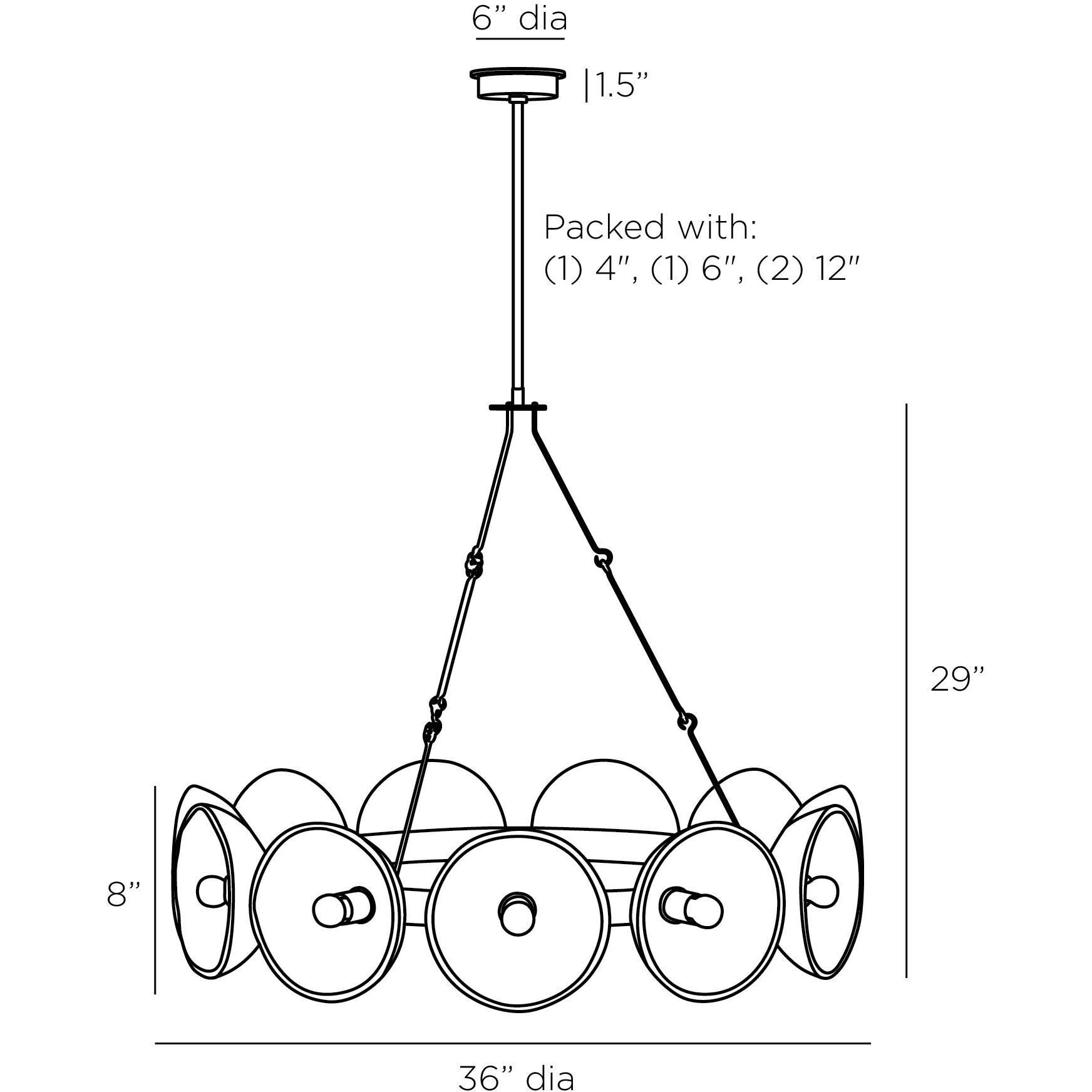 Apollo 12 Light 36 inch English Bronze Chandelier Ceiling Light
