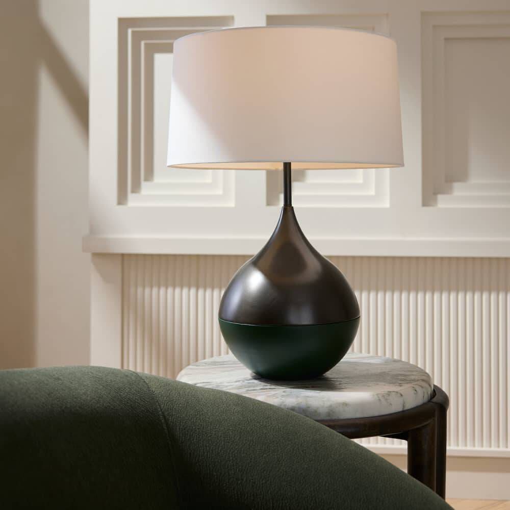 Nelson 26 inch 150 watt Bronze and Dark Spruce with Bronze Table Lamp Portable Light