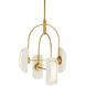 Roll 4 Light 20 inch Antique Brass and Ivory Chandelier Ceiling Light