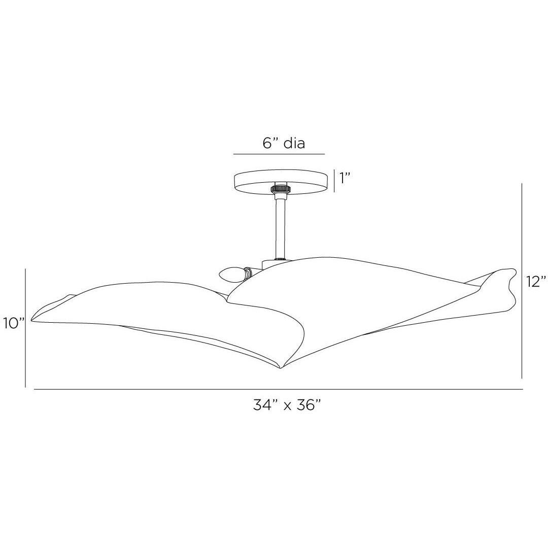Daniella 3 Light 34 inch Vintage Brass Flush Mount Ceiling Light