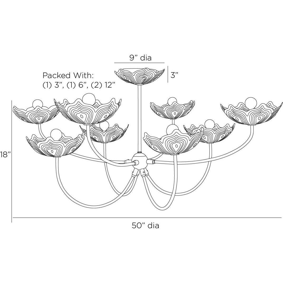 Encinitas 8 Light 50 inch Antique Brass Chandelier Ceiling Light