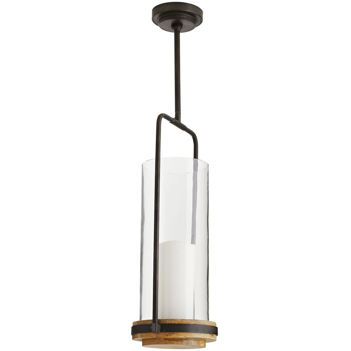 Sumter 1 Light 10.5 inch Black and Bronze with Natural Wood Candle Pendant Ceiling Light, Beth Webb