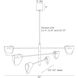 Hockless 6 Light 52 inch Antique Brass and Walnut Chandelier Ceiling Light