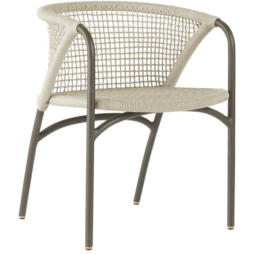 Enzo Buff and Blackened Bronze Outdoor Dining Chair