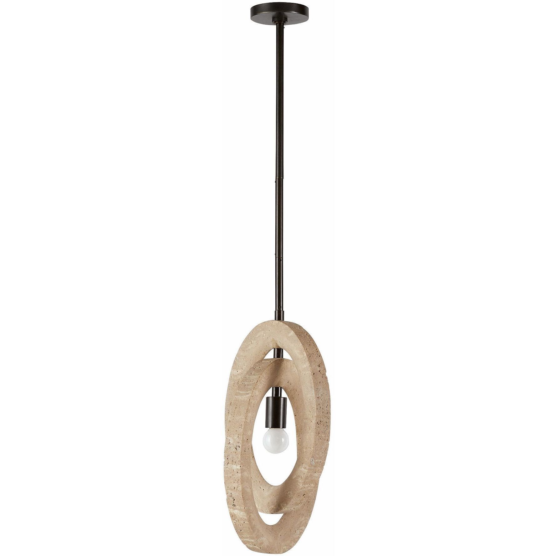 Collins 1 Light Faux Travertine Pendant Ceiling Light