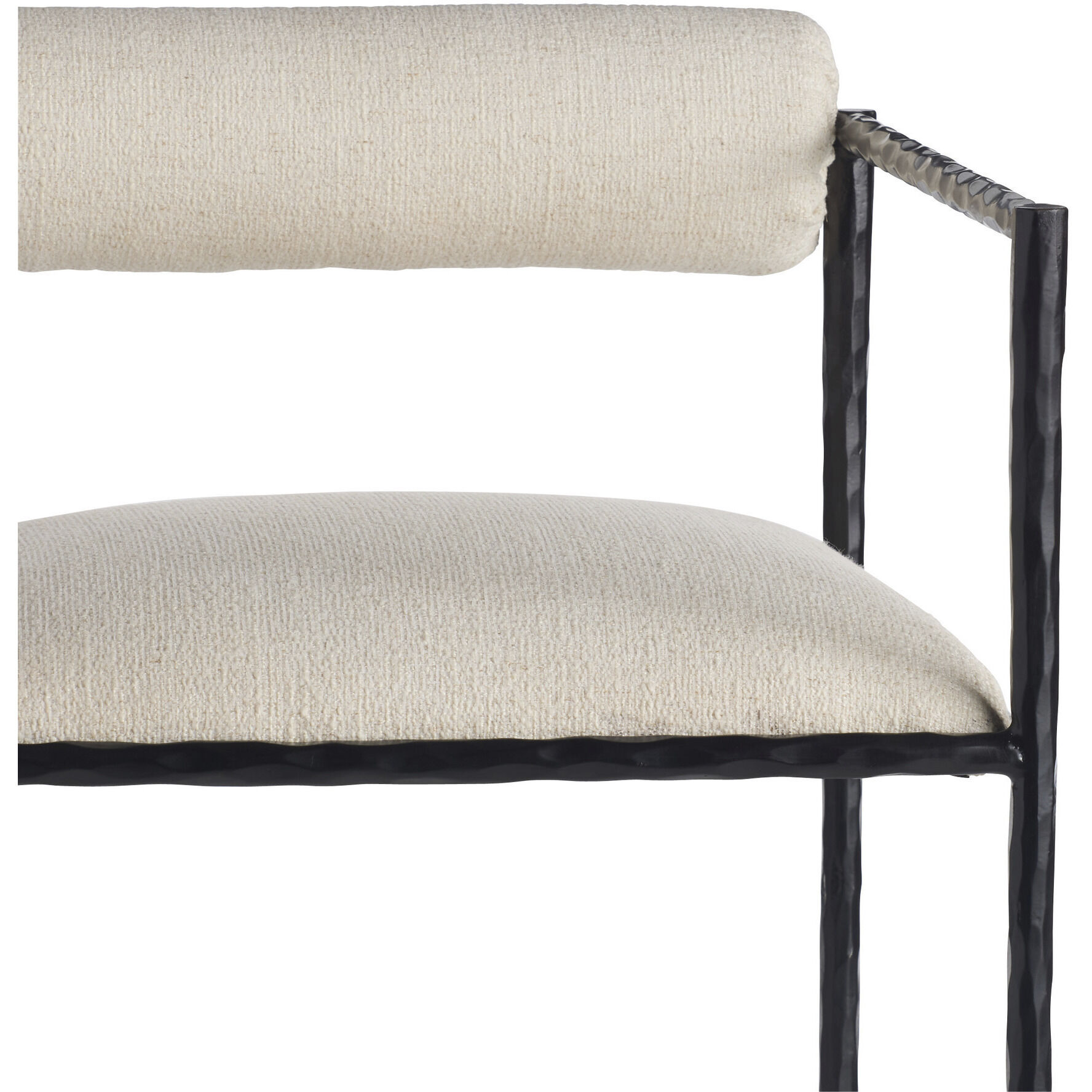 Barbana 33 inch Oxford White and Natural Iron Counter Stool