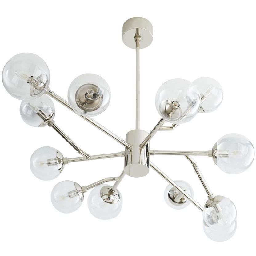 Dallas 12 Light 48 inch Polished Nickel Chandelier Ceiling Light