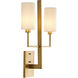Blade 2 Light 18 inch Antique Brass Sconce Wall Light, Ray Booth, Essential Lighting