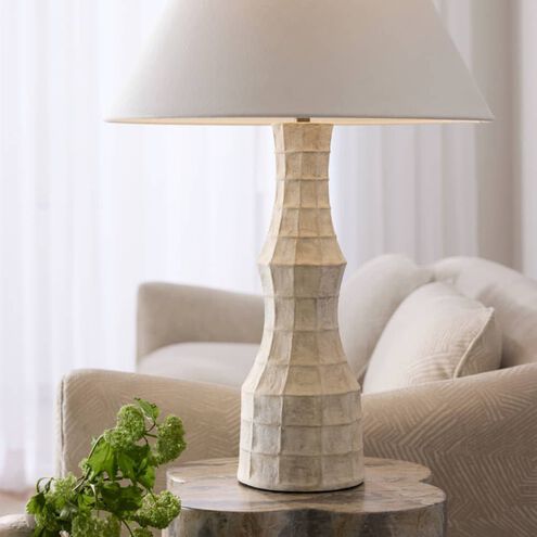 Francine 30 inch 60.00 watt Egg Shell and Antique Brass Lamp Portable Light