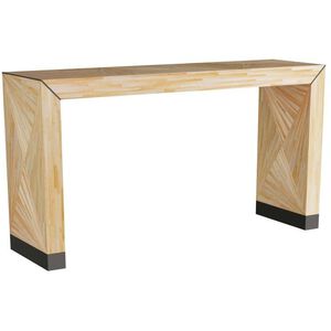 Toulouse Blonde Straw Marquetry Console Table
