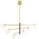 Hockless 6 Light 52 inch Antique Brass and Walnut Chandelier Ceiling Light