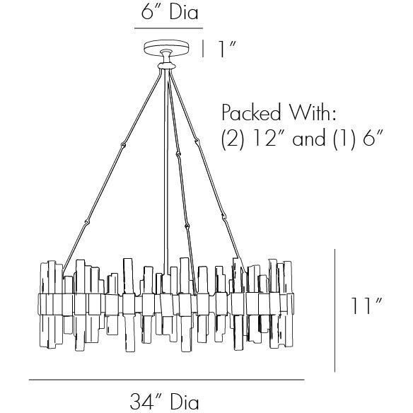 Haskell 8 Light 34 inch Antique Brass Chandelier Ceiling Light