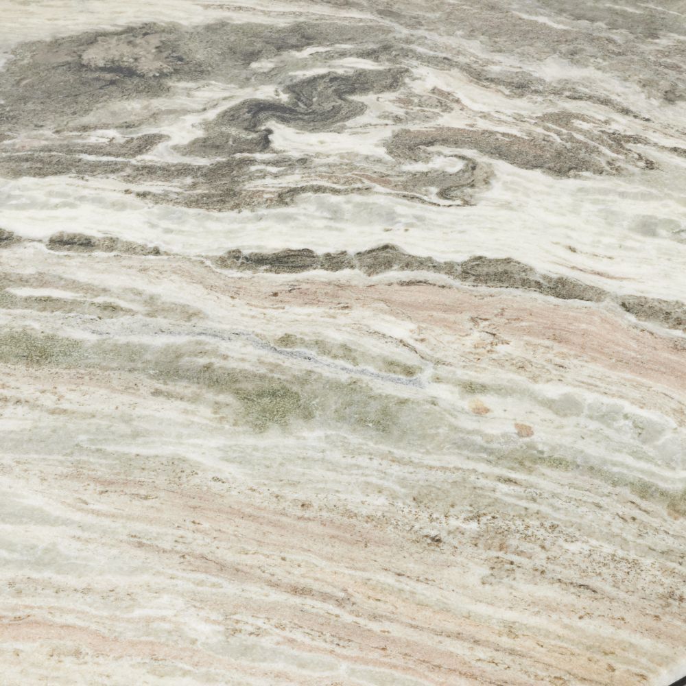 Estrella 62.5 X 54 inch Toronto Leathered Marble and Blackened Iron Dining Table