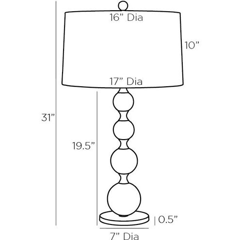 Miramar 31 inch 150.00 watt Oxidized Silver Lamp Portable Light
