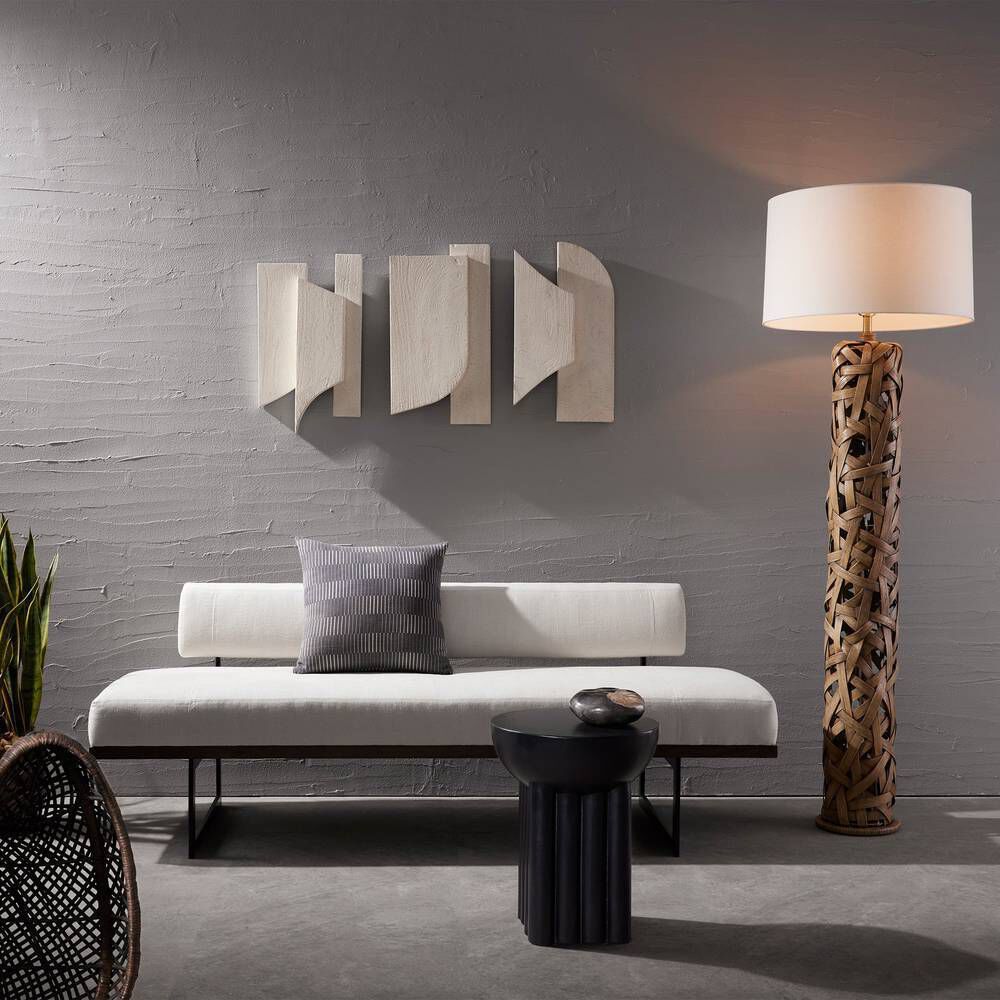 Horatio 71.5 inch 150 watt Palm Gray Floor Lamp Portable Light