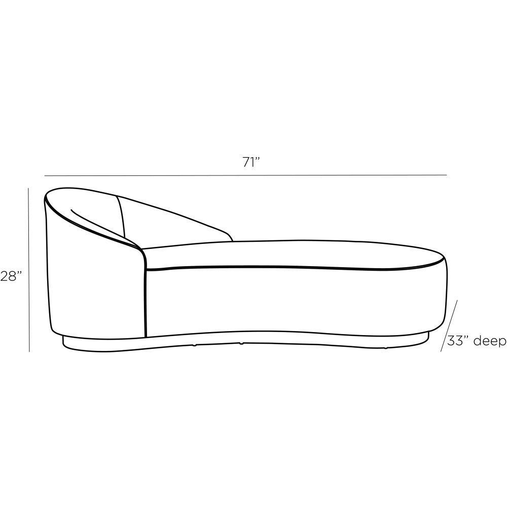 Turner White Chaise, Right Arm