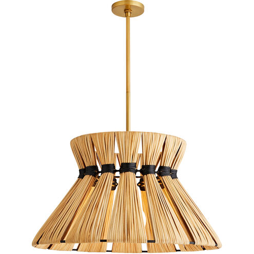 Harvey 1 Light 26 inch Natural and Antique Brass Pendant Ceiling Light