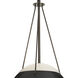 Leda 1 Light 16 inch English Bronze and White Pendant Ceiling Light