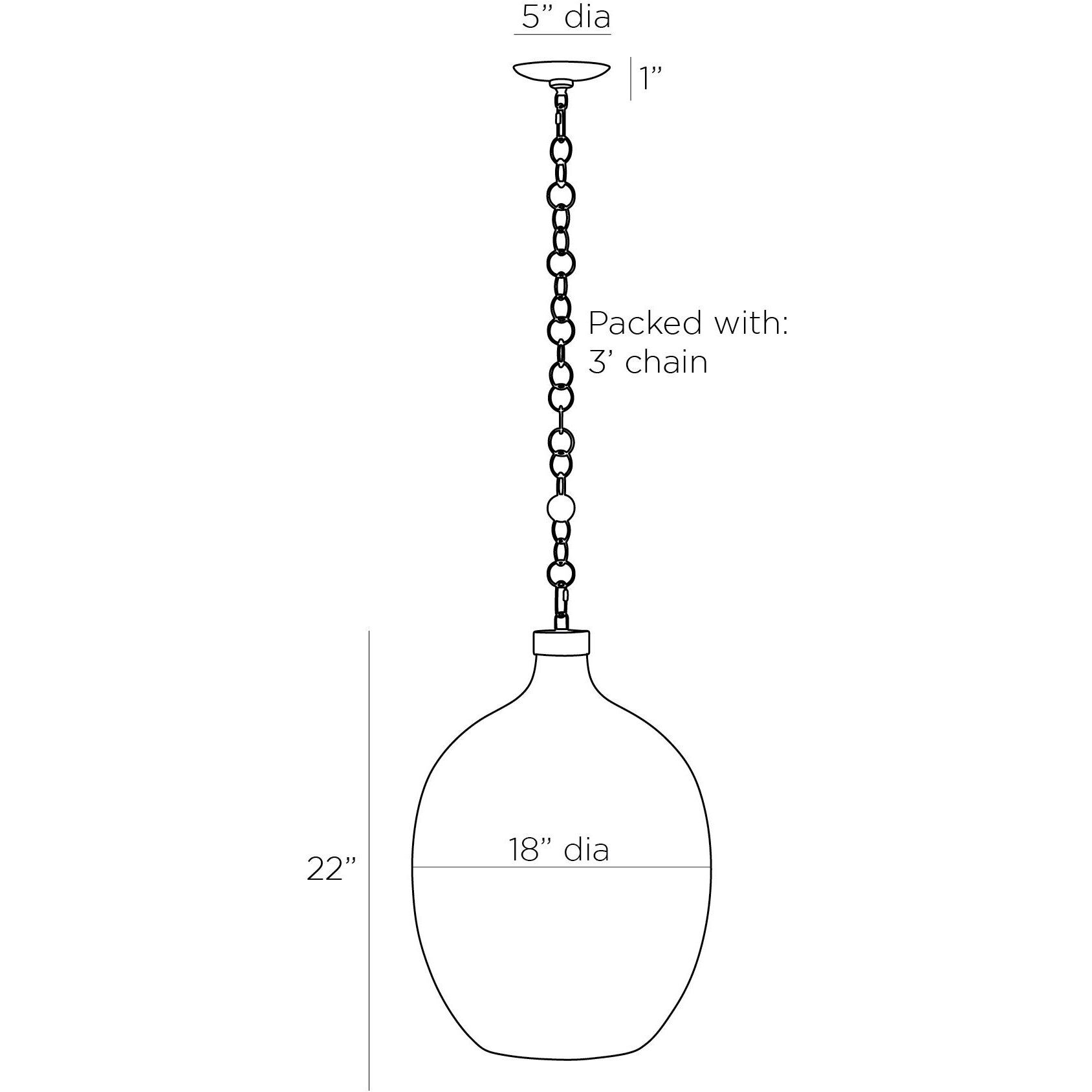 Trost 1 Light 18 inch Flint Luster Pendant Ceiling Light