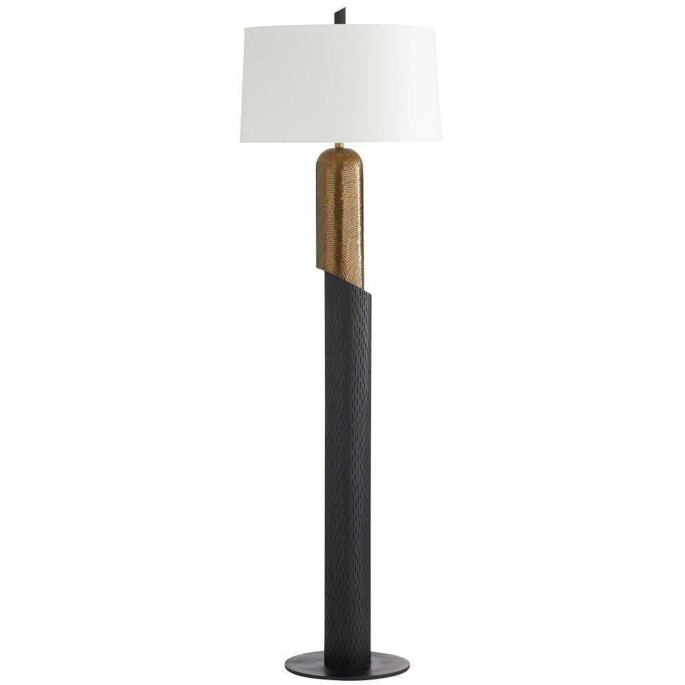 Hartford 70.5 inch 150.00 watt Black and Antique Brass with Blackened Iron Floor Lamp Portable Light