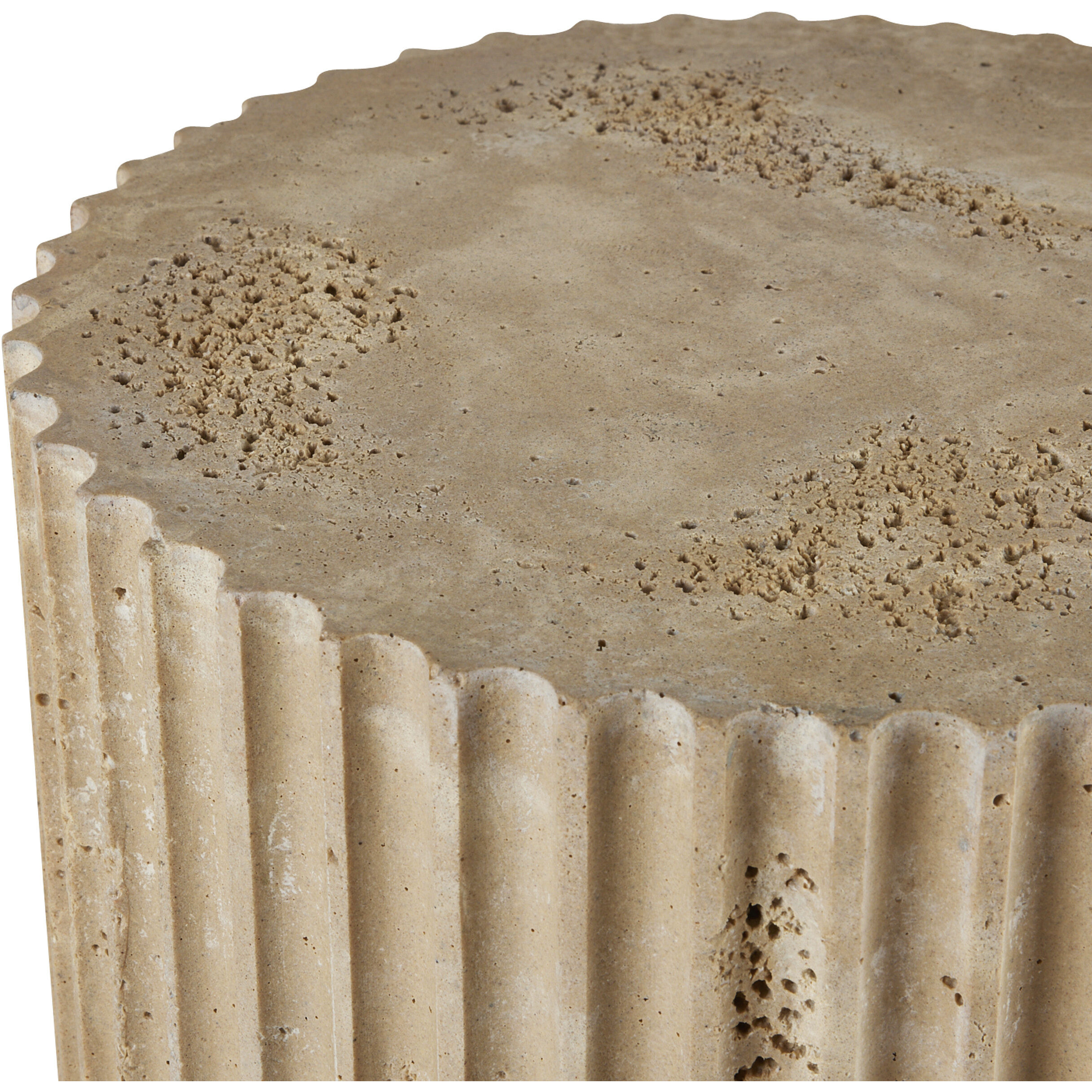 Carmello 14.5 inch Chai Travertine Accent Table