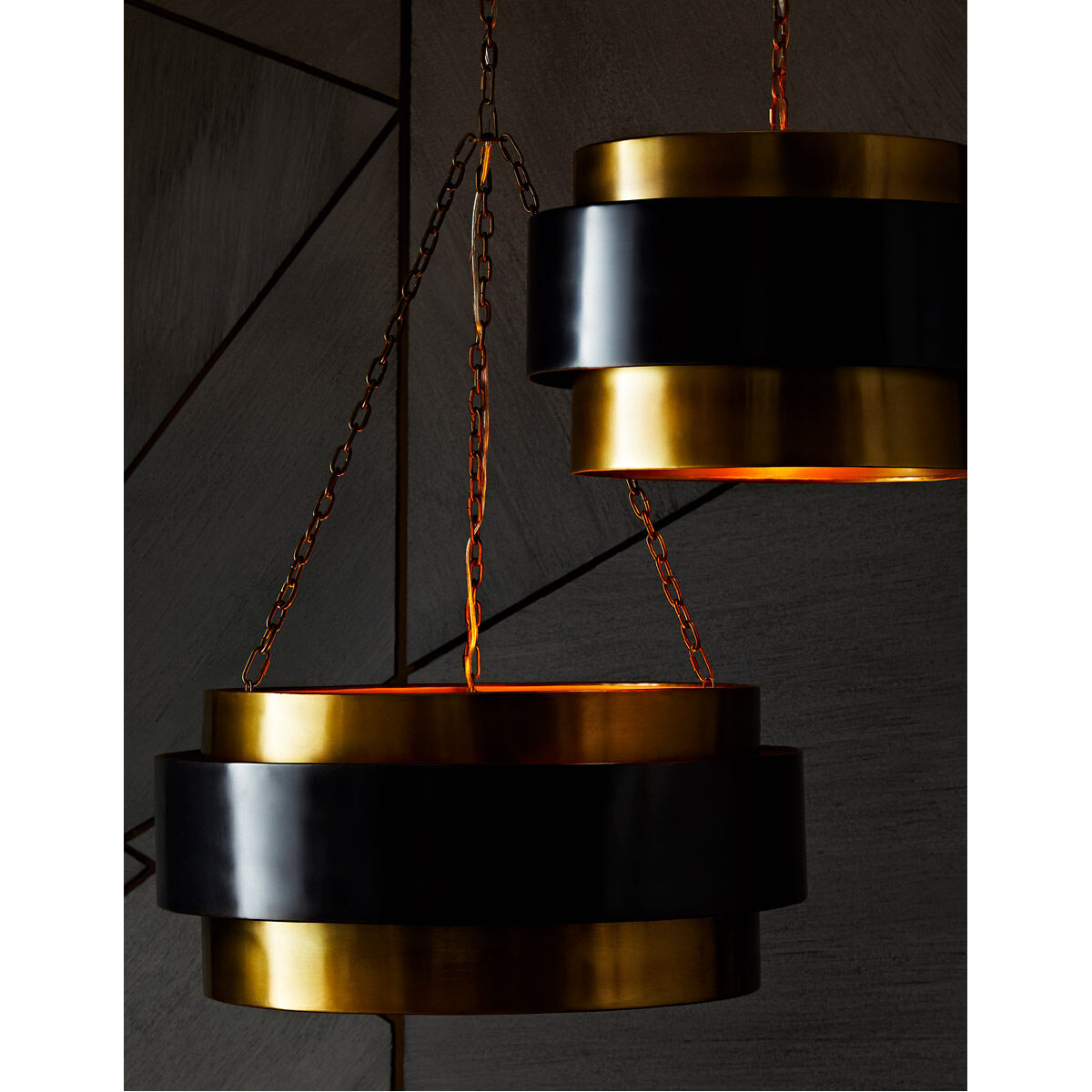 Nolan 4 Light 30 inch Vintage Brass Pendant Ceiling Light, Large