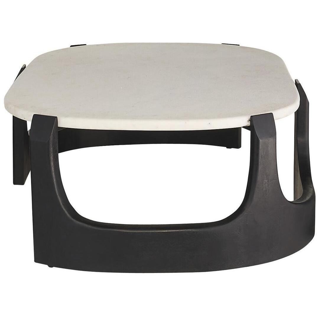 Lorena 58 X 16.5 inch White and Ebony Coffee Table