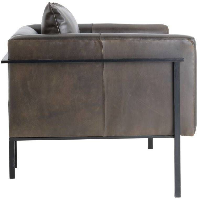 Giroud Ore Leather and Blackened Iron Lounge Chair