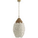 Orla 1 Light 18 inch Natural and Antique Brass Pendant Ceiling Light