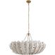 Bilal 6 Light 52 inch Ivory and Antique Brass Chandelier Ceiling Light